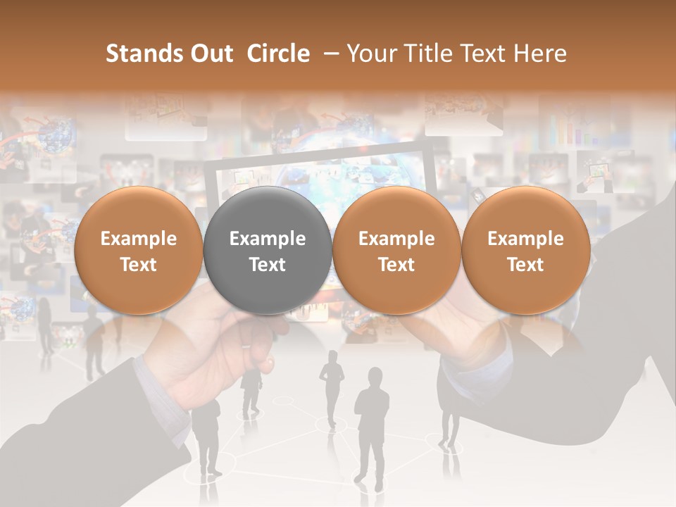 A Person Holding Up A Tablet With A Picture On It PowerPoint Template