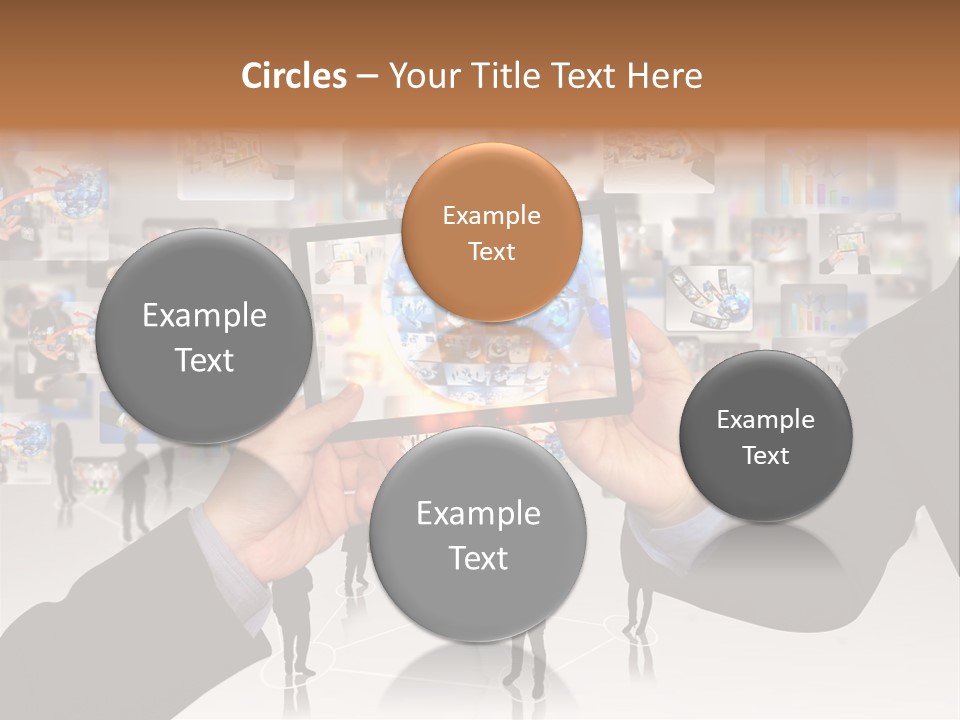 A Person Holding Up A Tablet With A Picture On It PowerPoint Template