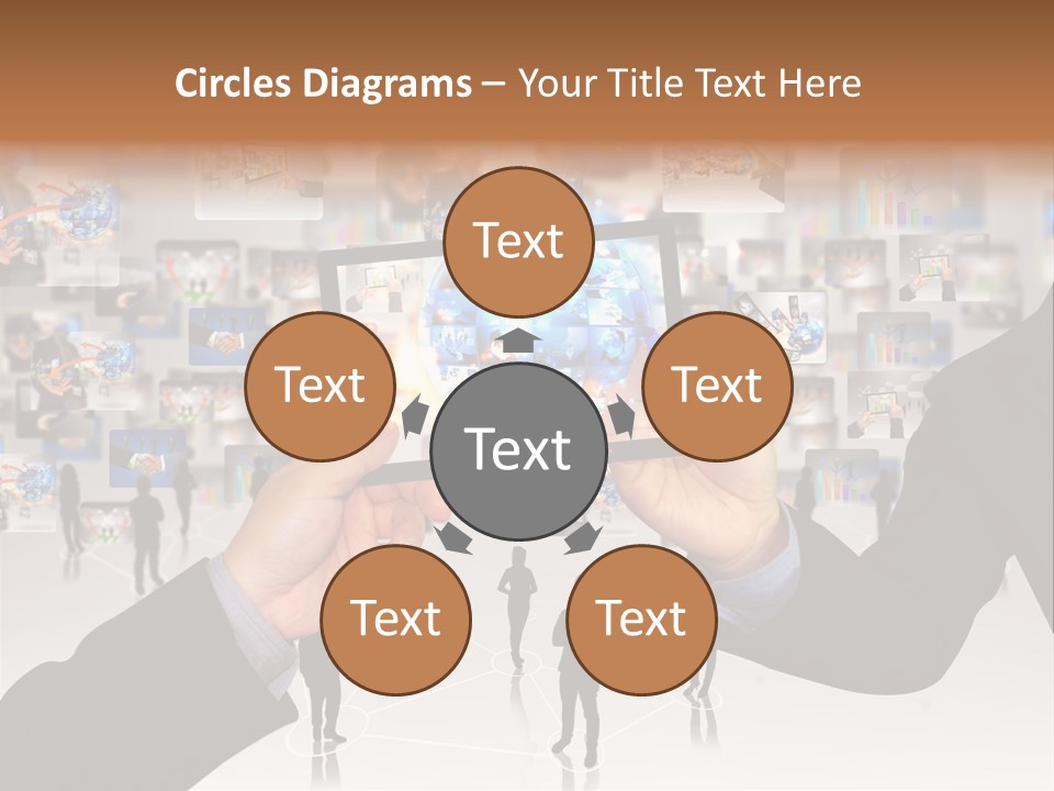 A Person Holding Up A Tablet With A Picture On It PowerPoint Template