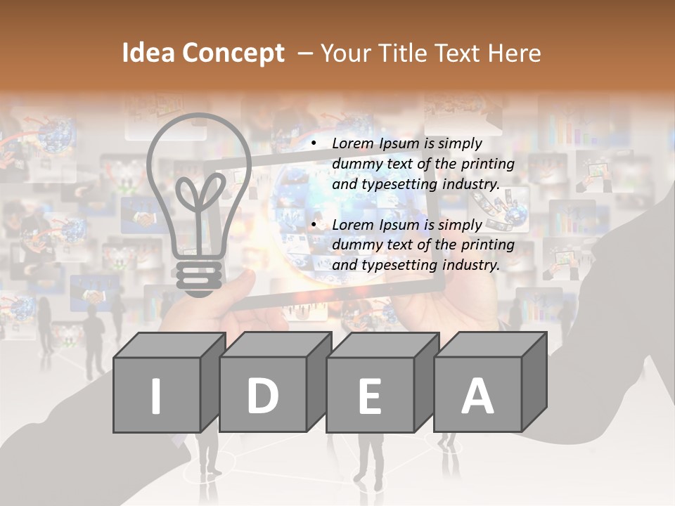 A Person Holding Up A Tablet With A Picture On It PowerPoint Template