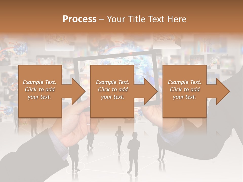 A Person Holding Up A Tablet With A Picture On It PowerPoint Template
