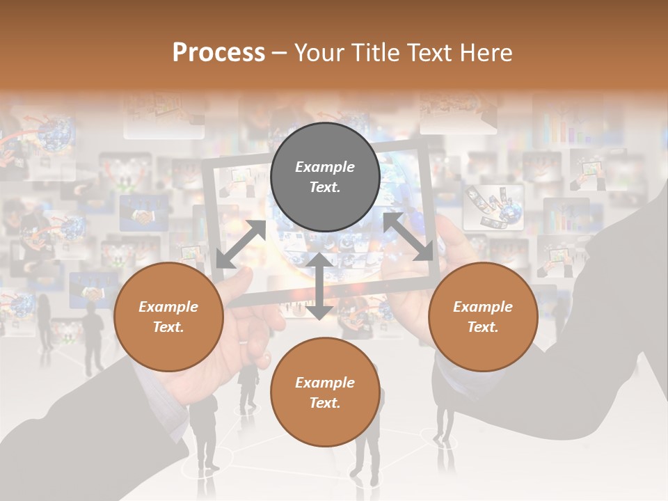 A Person Holding Up A Tablet With A Picture On It PowerPoint Template