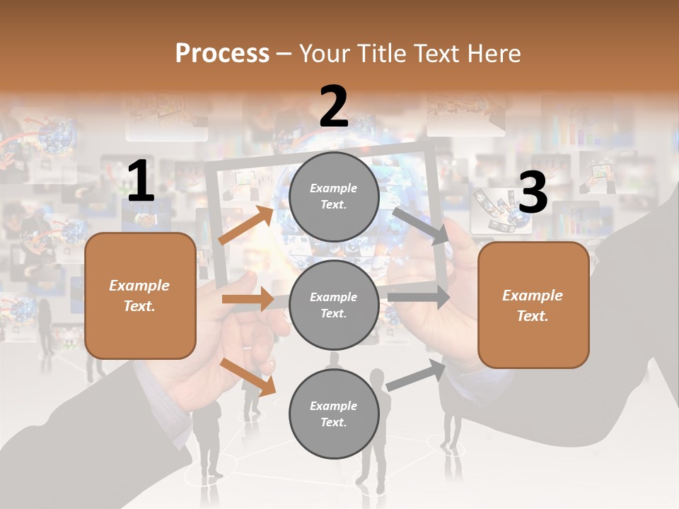 A Person Holding Up A Tablet With A Picture On It PowerPoint Template