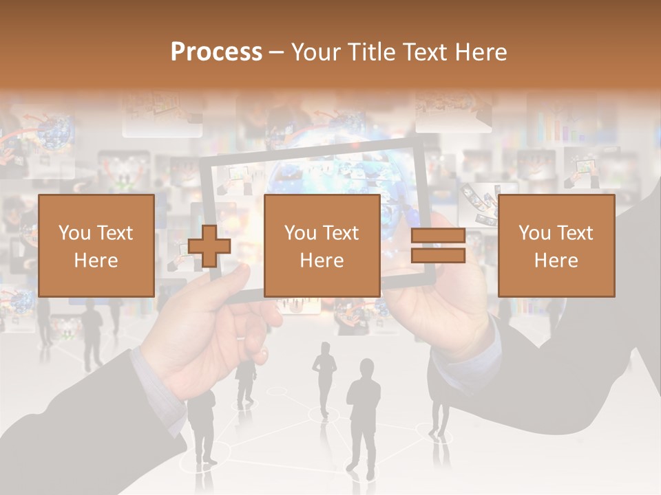 A Person Holding Up A Tablet With A Picture On It PowerPoint Template