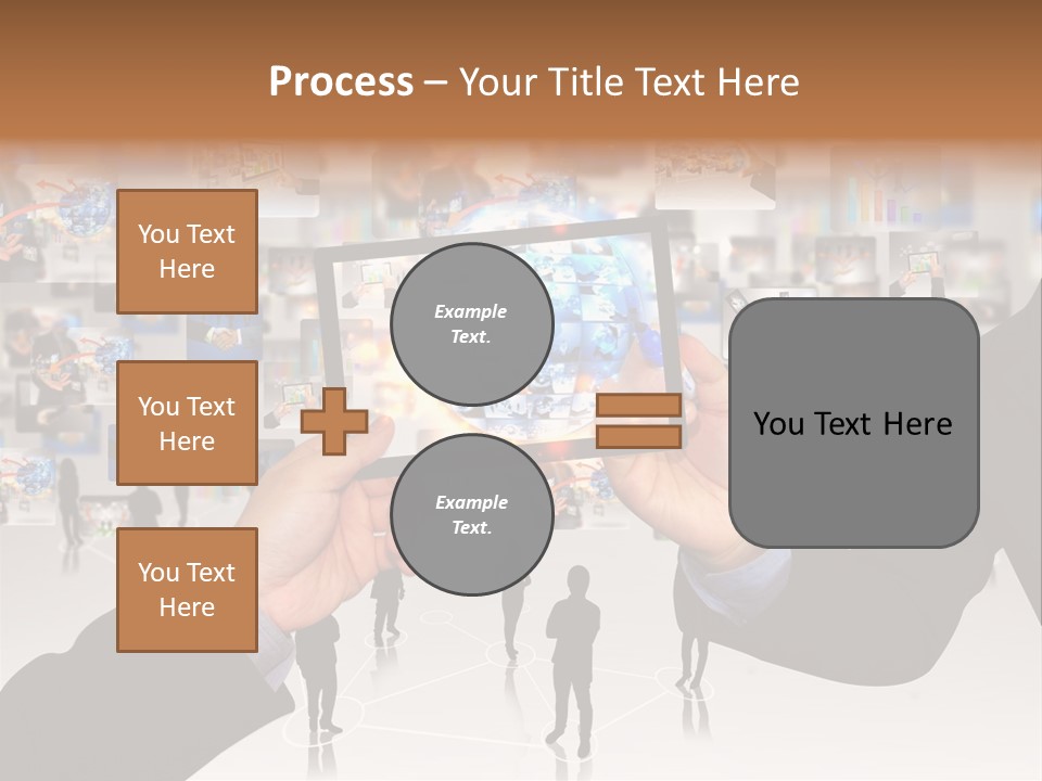 A Person Holding Up A Tablet With A Picture On It PowerPoint Template