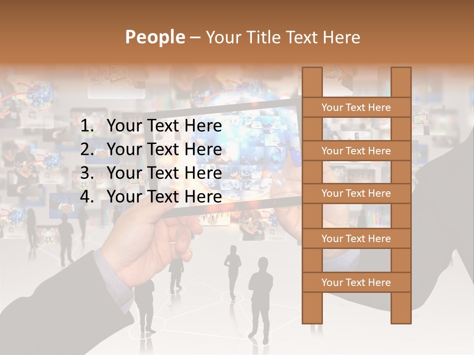 A Person Holding Up A Tablet With A Picture On It PowerPoint Template