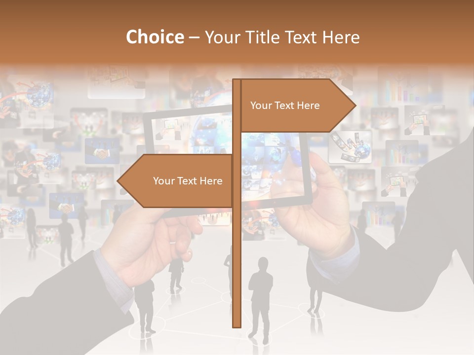 A Person Holding Up A Tablet With A Picture On It PowerPoint Template