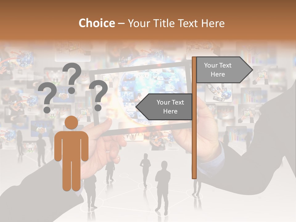 A Person Holding Up A Tablet With A Picture On It PowerPoint Template