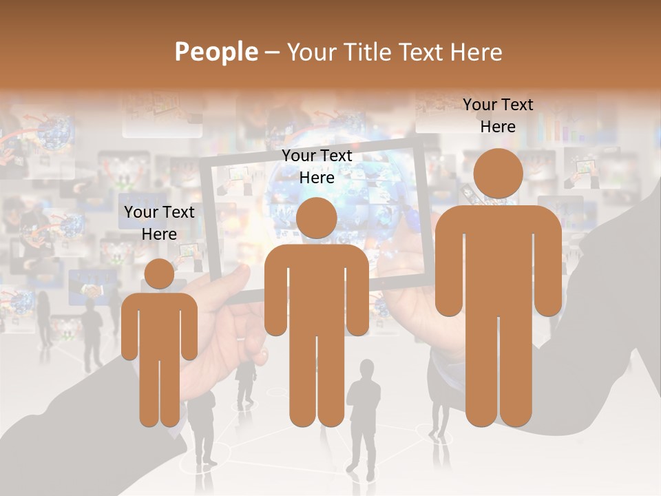 A Person Holding Up A Tablet With A Picture On It PowerPoint Template