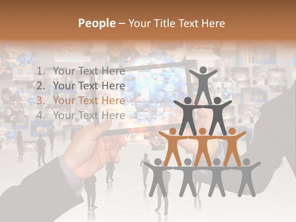 A Person Holding Up A Tablet With A Picture On It PowerPoint Template