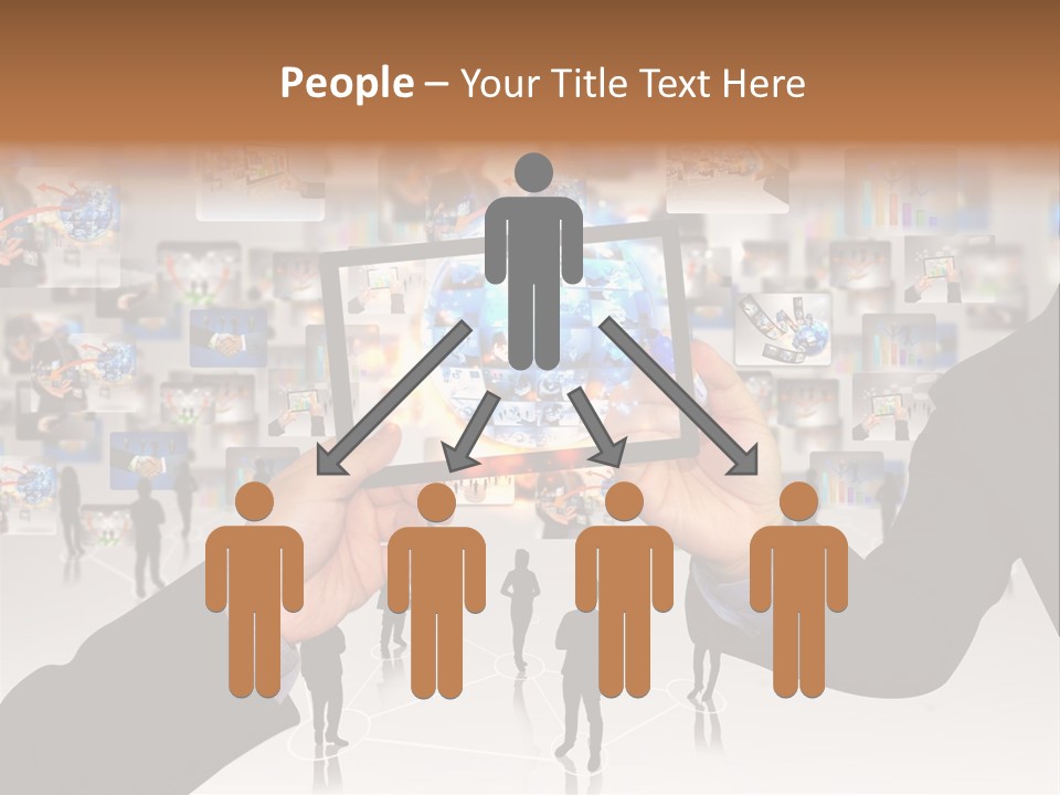 A Person Holding Up A Tablet With A Picture On It PowerPoint Template