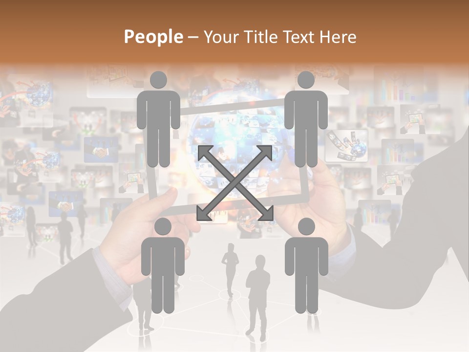 A Person Holding Up A Tablet With A Picture On It PowerPoint Template