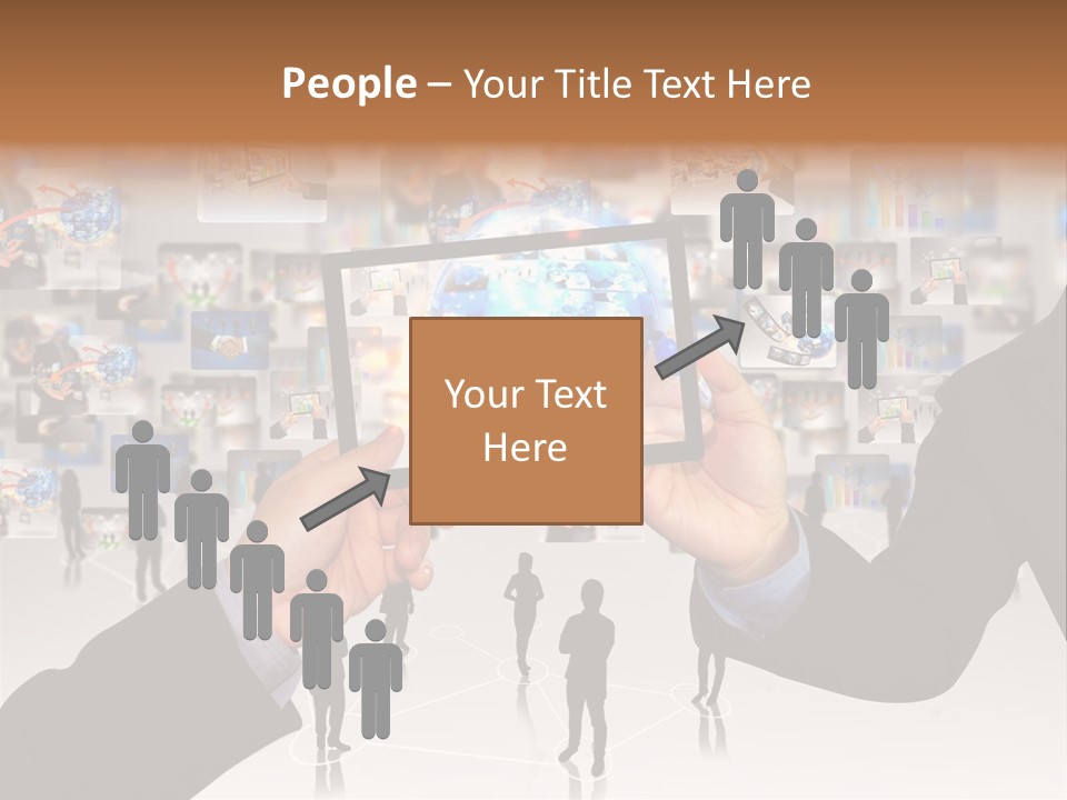 A Person Holding Up A Tablet With A Picture On It PowerPoint Template