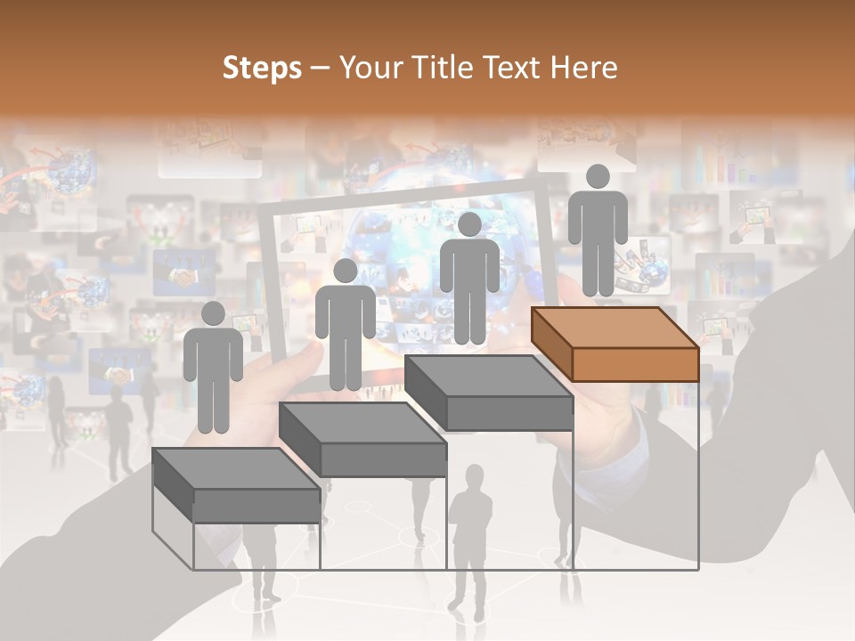 A Person Holding Up A Tablet With A Picture On It PowerPoint Template