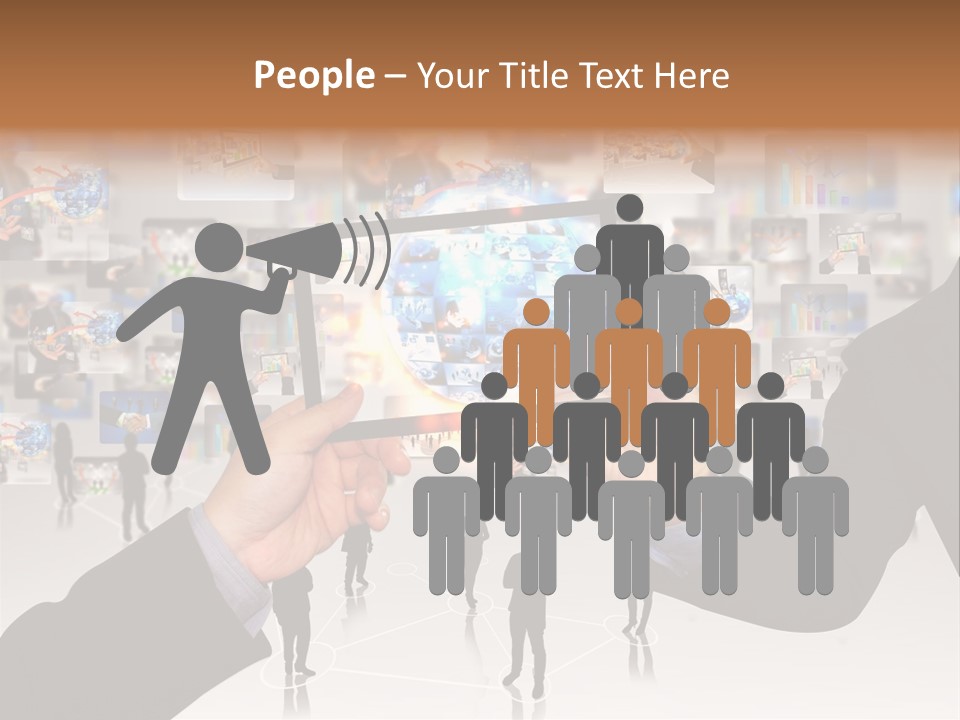 A Person Holding Up A Tablet With A Picture On It PowerPoint Template