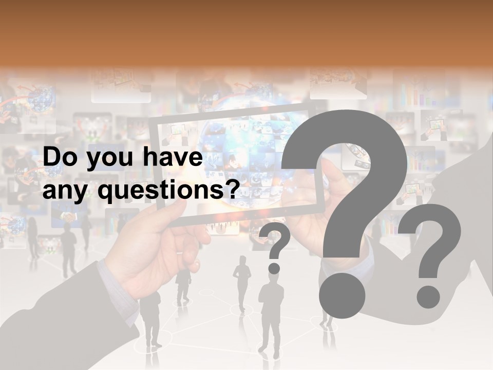 A Person Holding Up A Tablet With A Picture On It PowerPoint Template