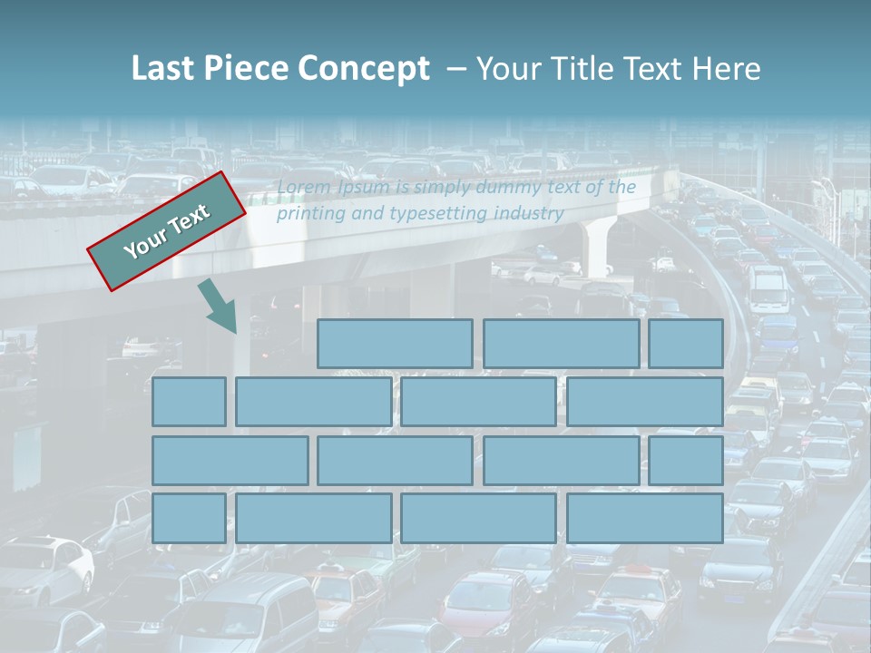 A Highway Filled With Lots Of Traffic Next To Tall Buildings PowerPoint Template