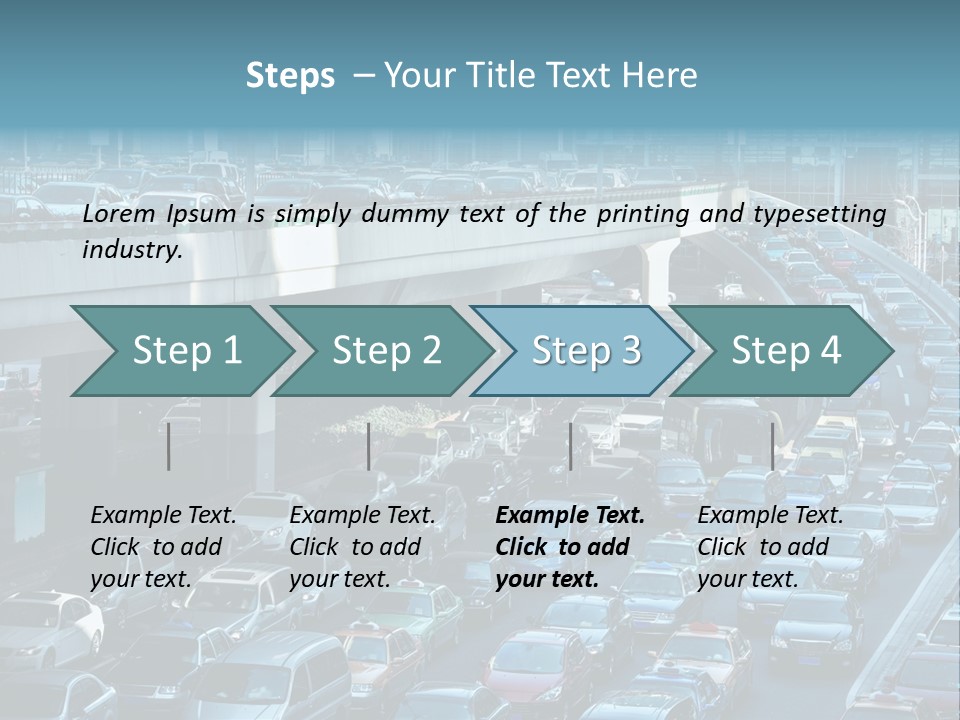 A Highway Filled With Lots Of Traffic Next To Tall Buildings PowerPoint Template