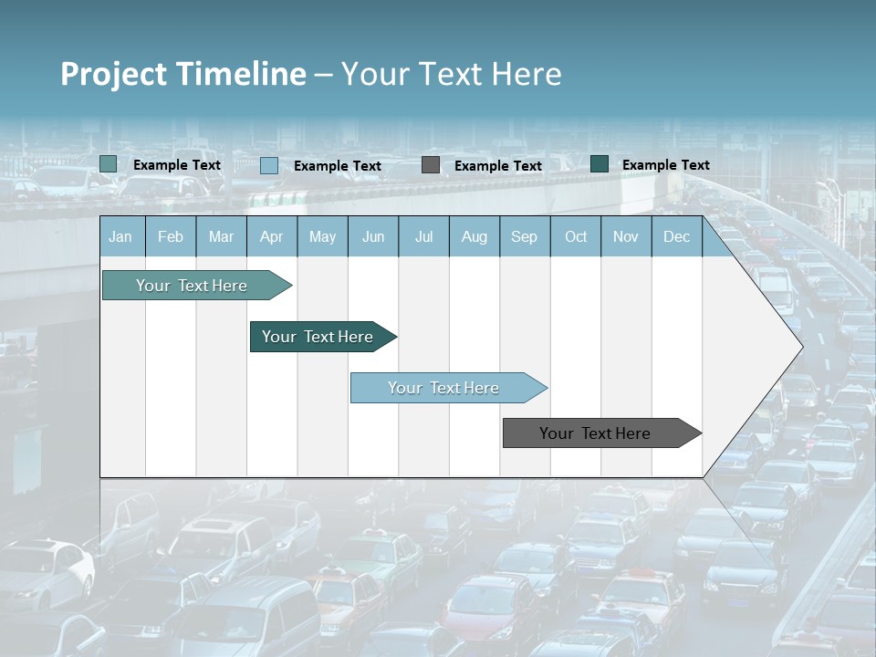 A Highway Filled With Lots Of Traffic Next To Tall Buildings PowerPoint Template