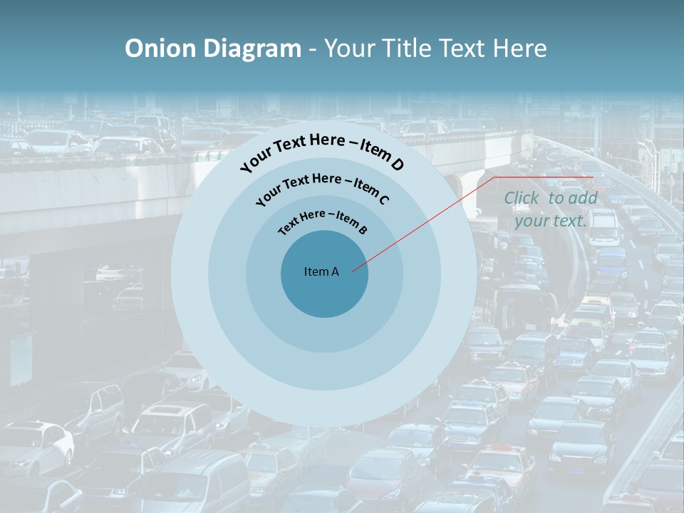 A Highway Filled With Lots Of Traffic Next To Tall Buildings PowerPoint Template