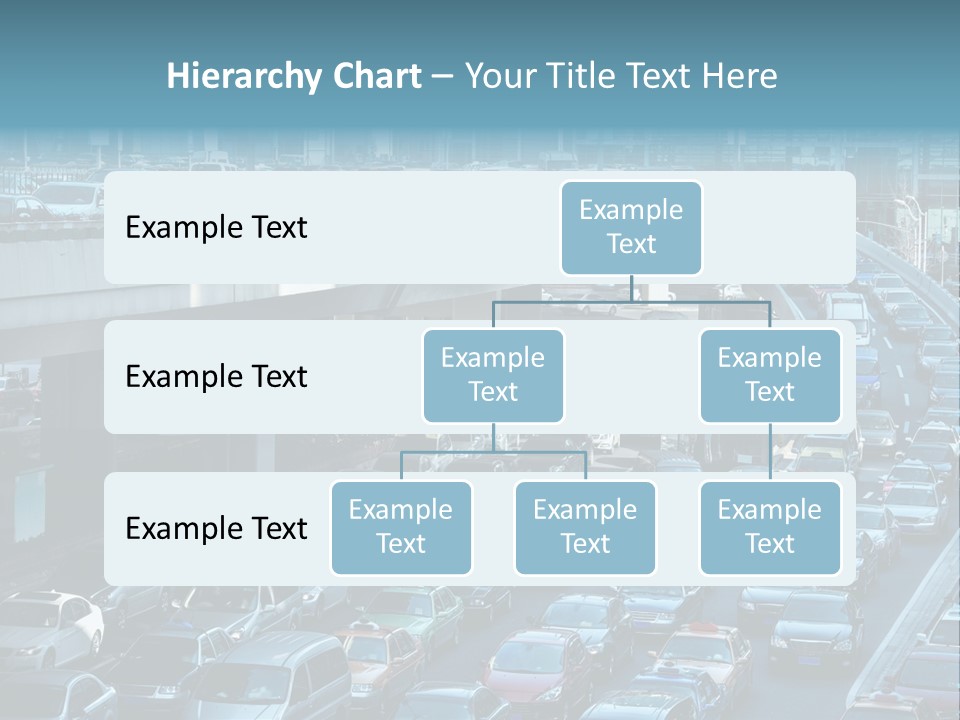A Highway Filled With Lots Of Traffic Next To Tall Buildings PowerPoint Template