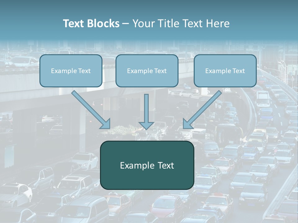 A Highway Filled With Lots Of Traffic Next To Tall Buildings PowerPoint Template