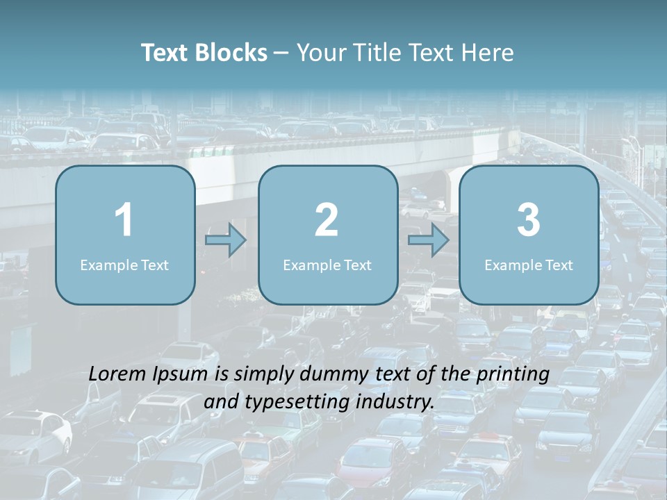 A Highway Filled With Lots Of Traffic Next To Tall Buildings PowerPoint Template