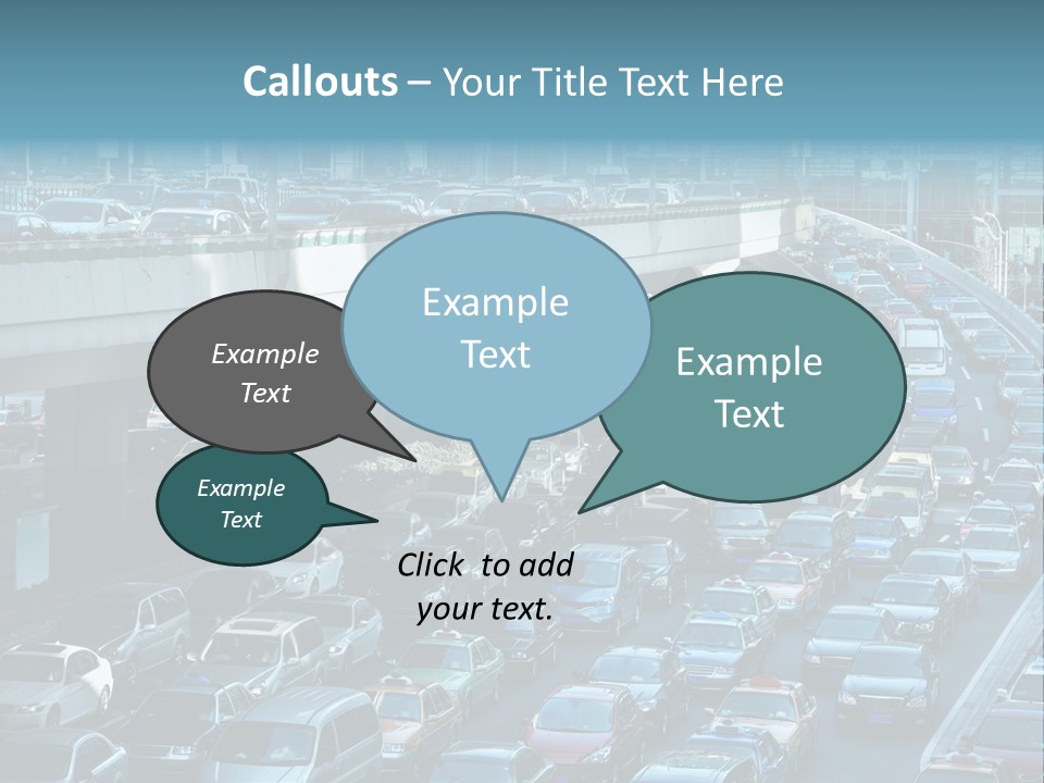 A Highway Filled With Lots Of Traffic Next To Tall Buildings PowerPoint Template