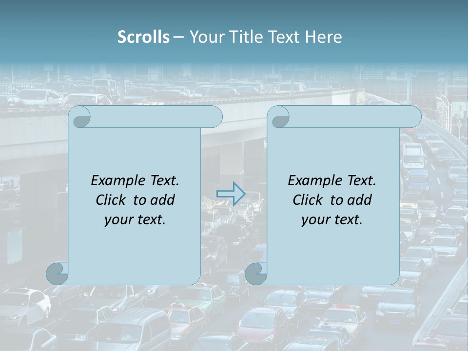 A Highway Filled With Lots Of Traffic Next To Tall Buildings PowerPoint Template