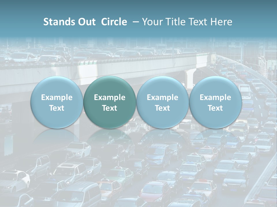 A Highway Filled With Lots Of Traffic Next To Tall Buildings PowerPoint Template