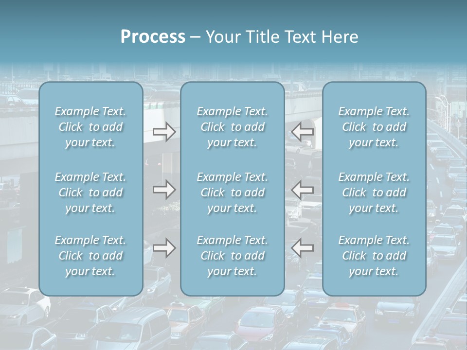 A Highway Filled With Lots Of Traffic Next To Tall Buildings PowerPoint Template