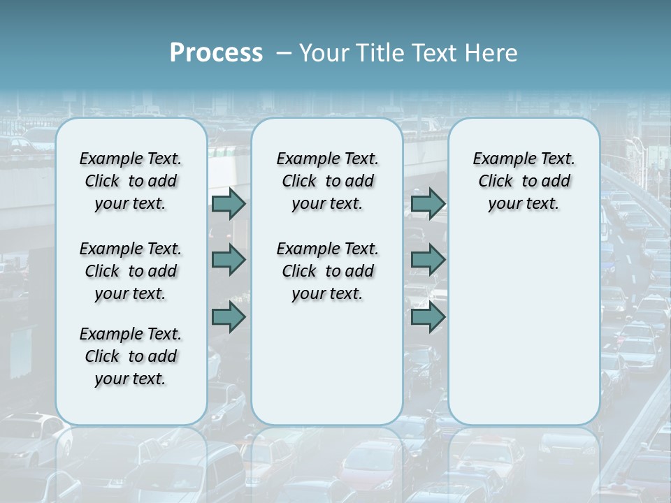 A Highway Filled With Lots Of Traffic Next To Tall Buildings PowerPoint Template