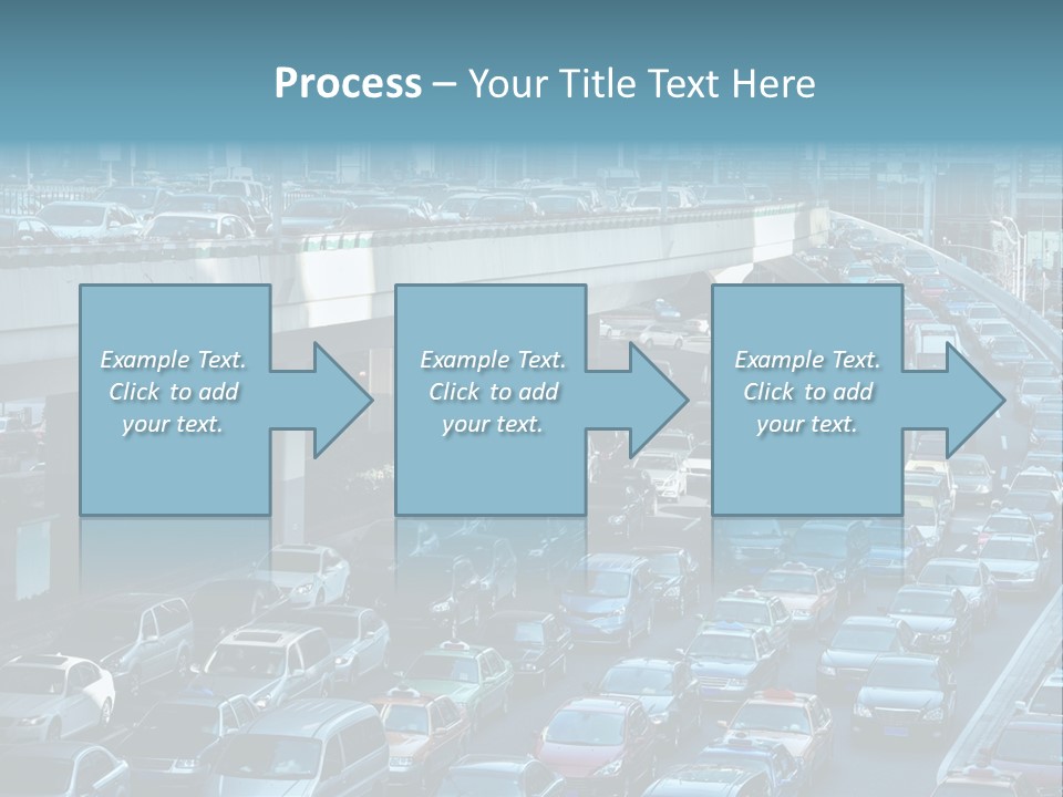 A Highway Filled With Lots Of Traffic Next To Tall Buildings PowerPoint Template