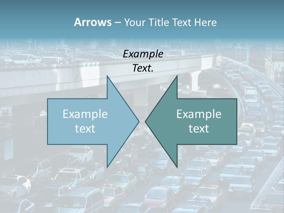 A Highway Filled With Lots Of Traffic Next To Tall Buildings PowerPoint Template