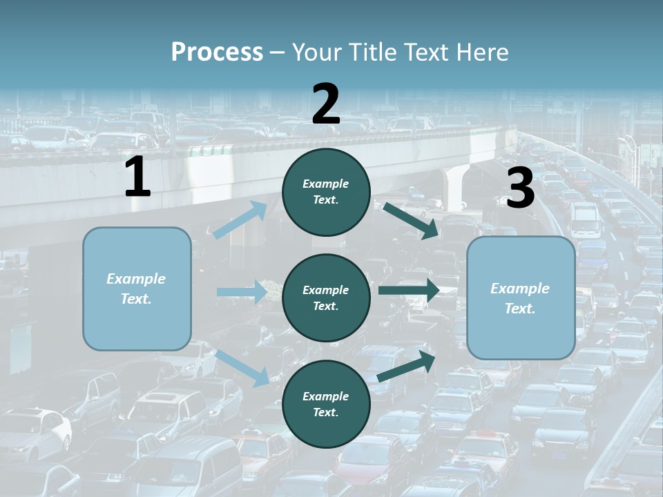 A Highway Filled With Lots Of Traffic Next To Tall Buildings PowerPoint Template