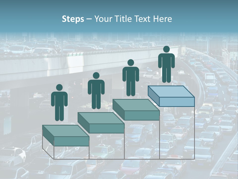 A Highway Filled With Lots Of Traffic Next To Tall Buildings PowerPoint Template
