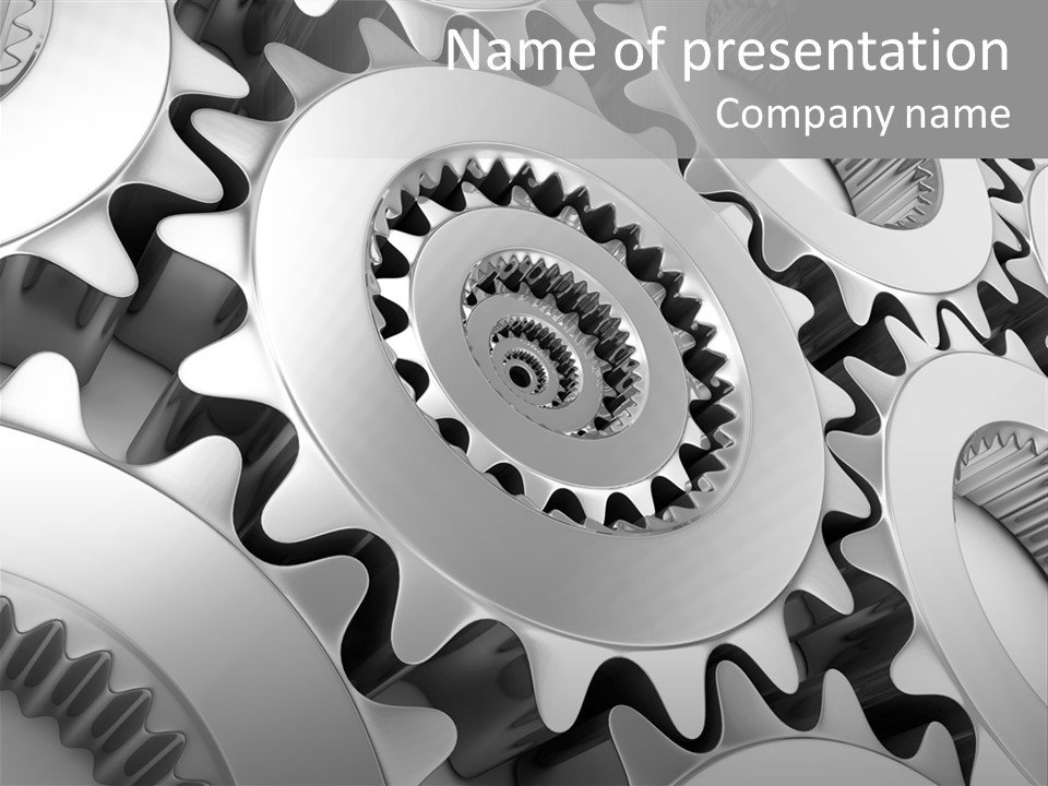 Shine Stainless Cog PowerPoint Template