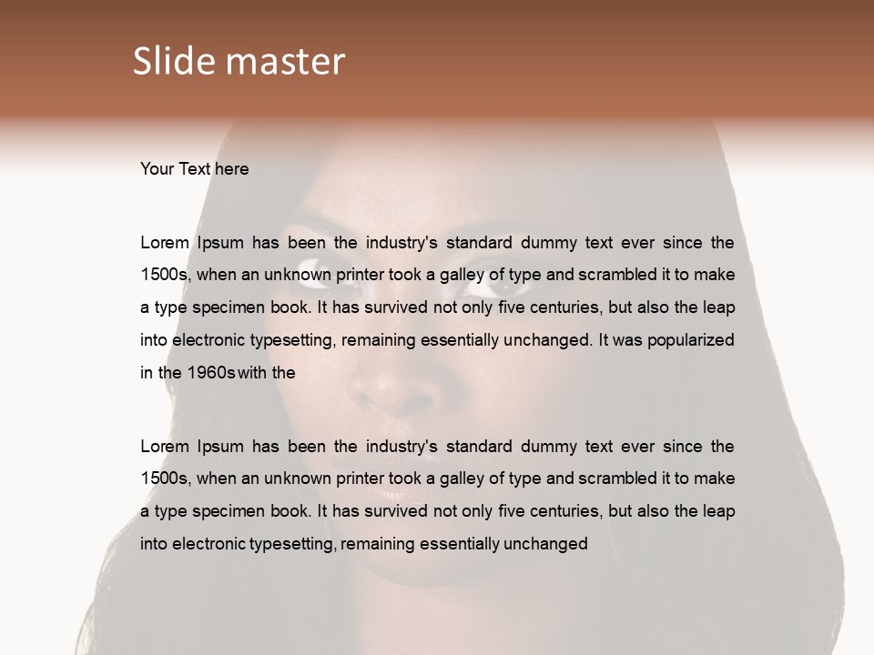 Sleeveless Woman Long Hair PowerPoint Template