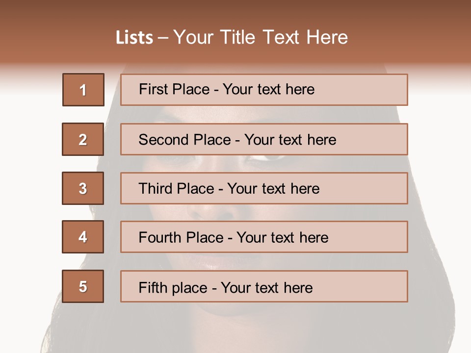 Sleeveless Woman Long Hair PowerPoint Template