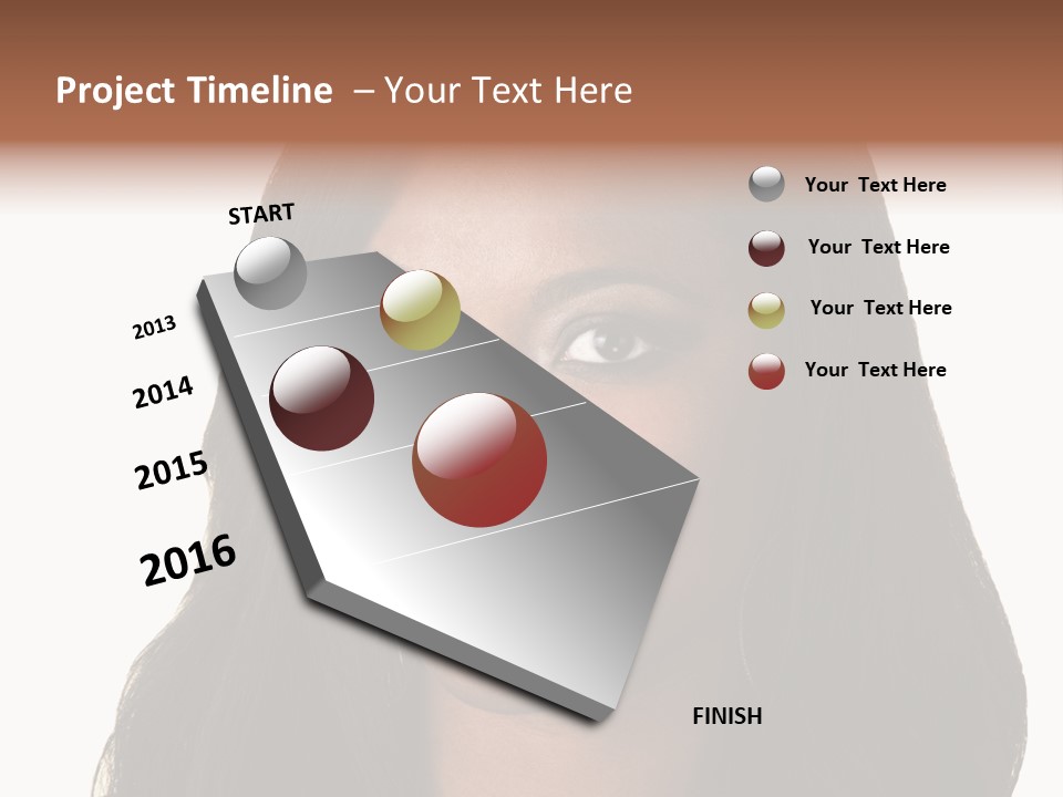 Sleeveless Woman Long Hair PowerPoint Template