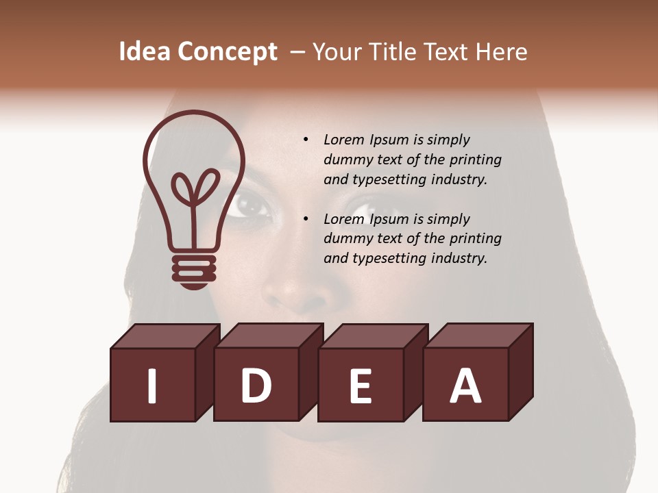 Sleeveless Woman Long Hair PowerPoint Template