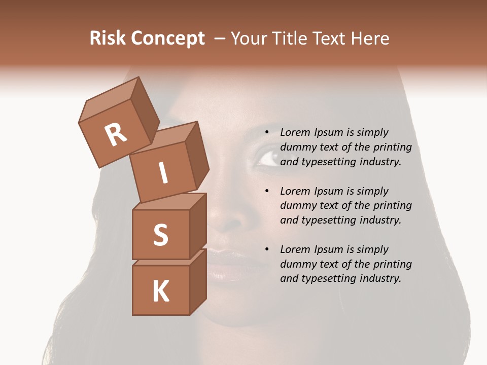 Sleeveless Woman Long Hair PowerPoint Template