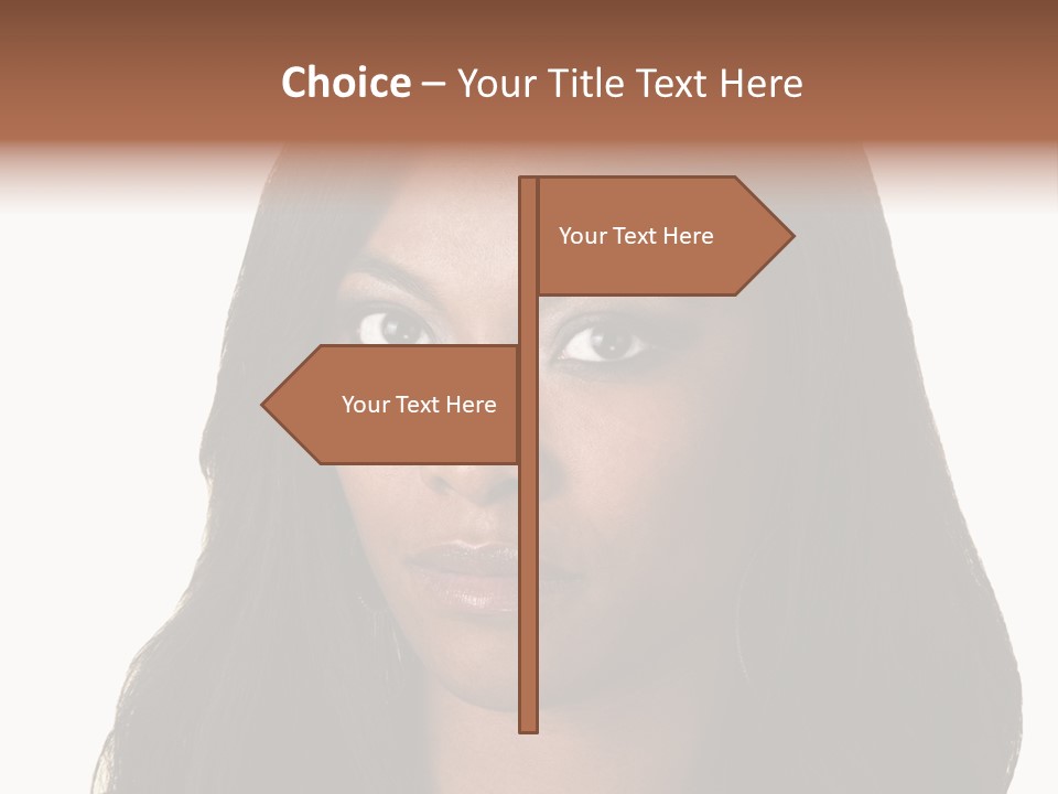 Sleeveless Woman Long Hair PowerPoint Template