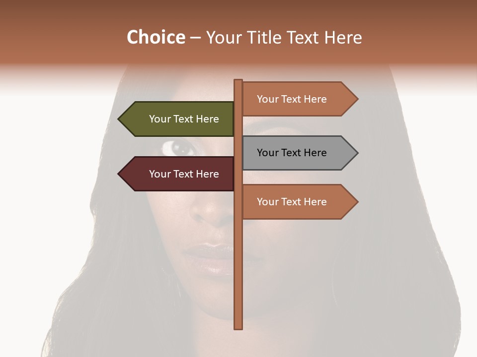 Sleeveless Woman Long Hair PowerPoint Template