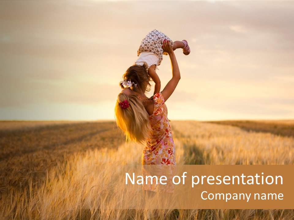 Mother Wheat Happy PowerPoint Template