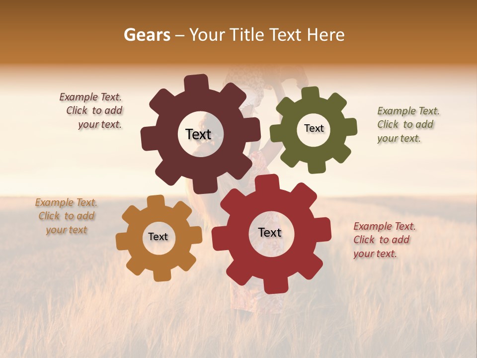 Mother Wheat Happy PowerPoint Template