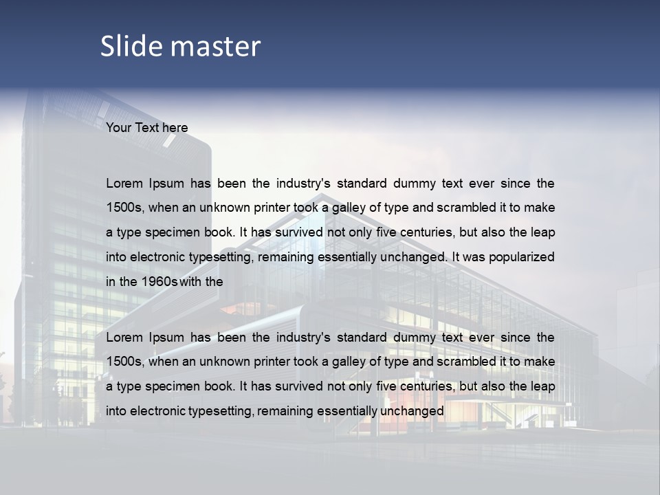 Blueprint Architectural Facade PowerPoint Template