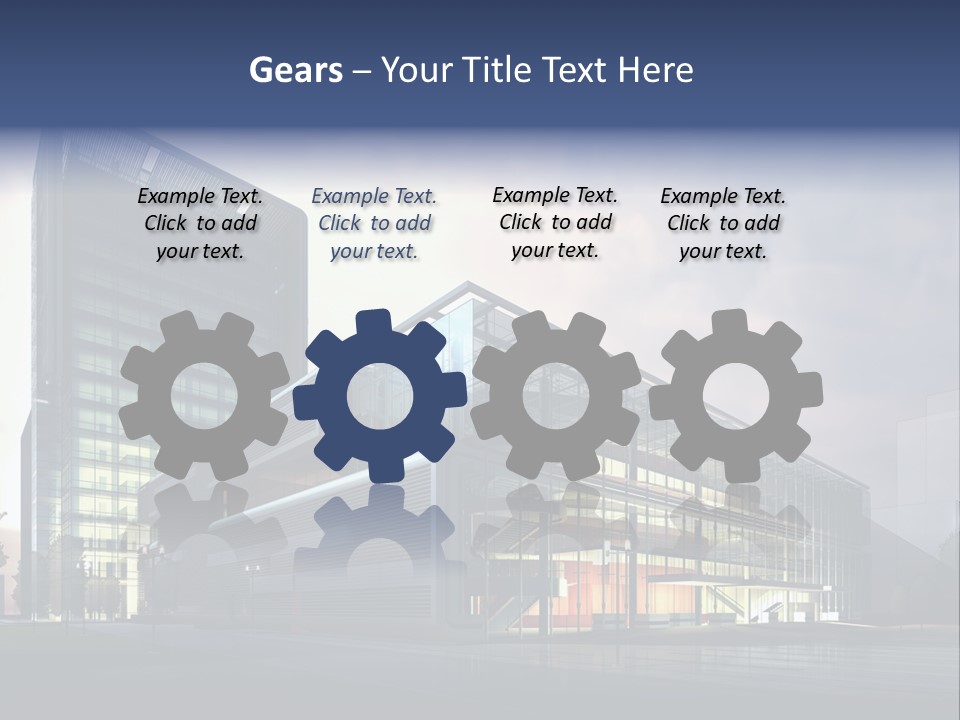 Blueprint Architectural Facade PowerPoint Template