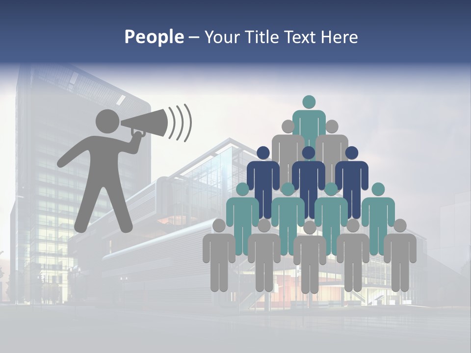 Blueprint Architectural Facade PowerPoint Template