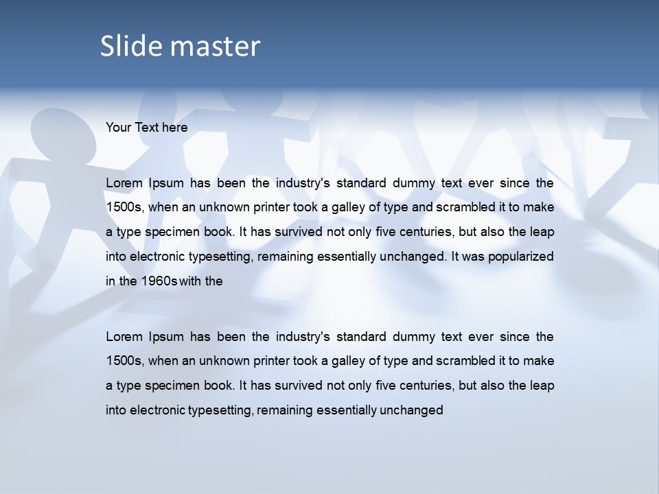 Holding Hands Paper Doll Teamwork PowerPoint Template